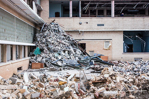 Block pile in Courtyard