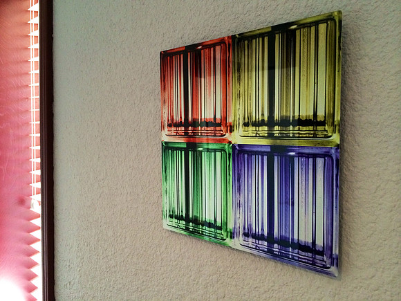 metal print on wall