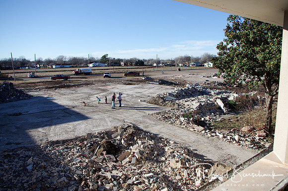 Looking out over the location of the cafeteria