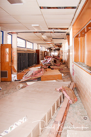Upstairs in middle hall looking east from west hall toward north hall