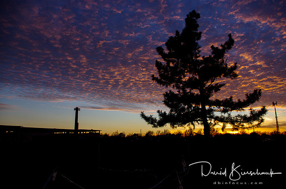 Sun setting over JMHS