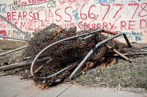 Old parking lot fence